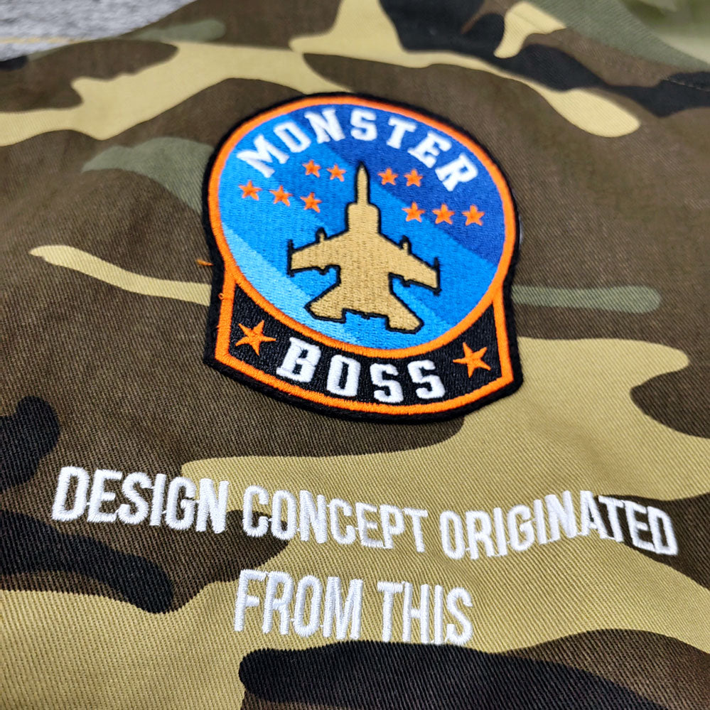 HUILI FACTORY custom applique embroidery fashion camouflage mens windbreaker jacket