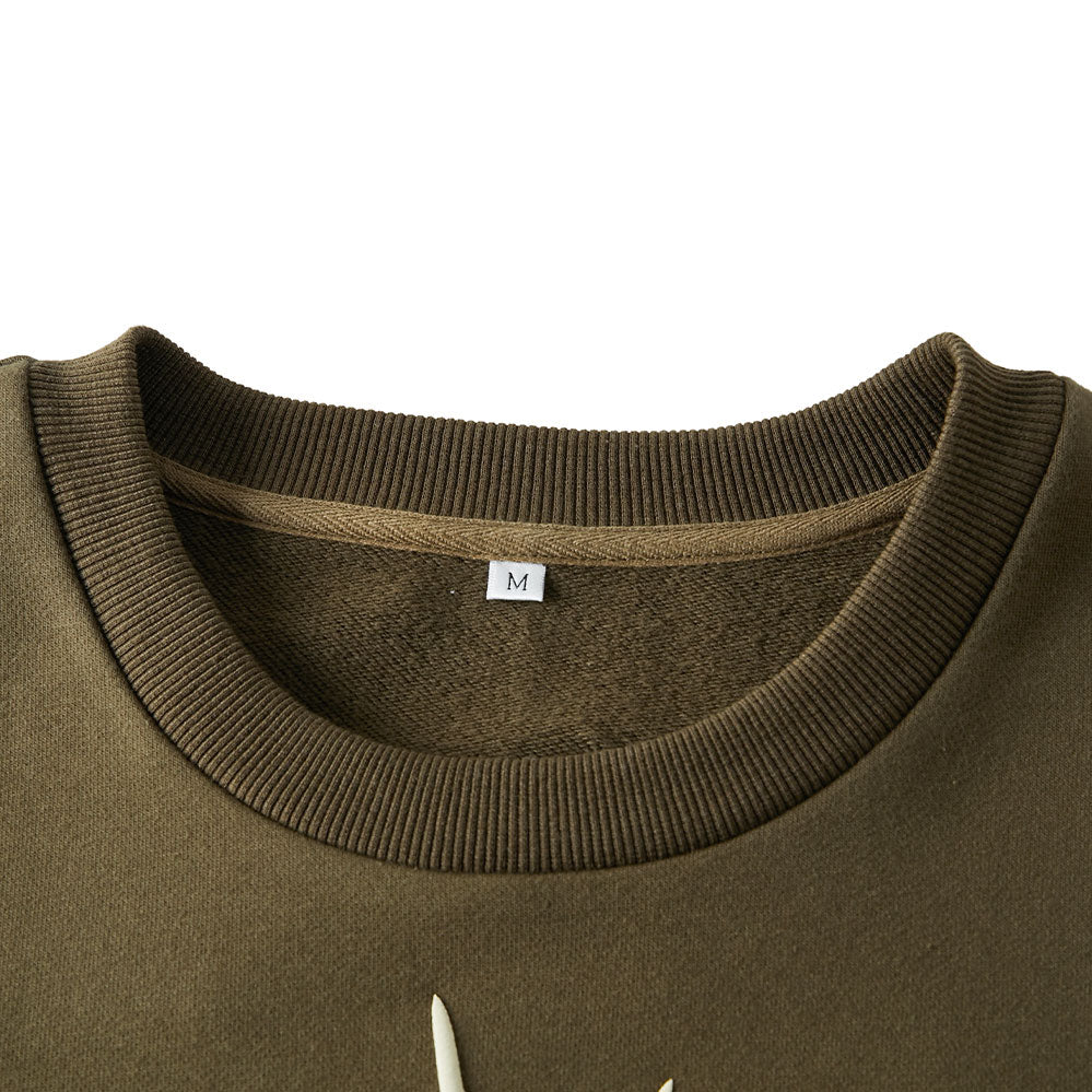 HUILI FACTORY clothing supplier wholesale French terry & fleece circle custom logo printed sweatshirt.