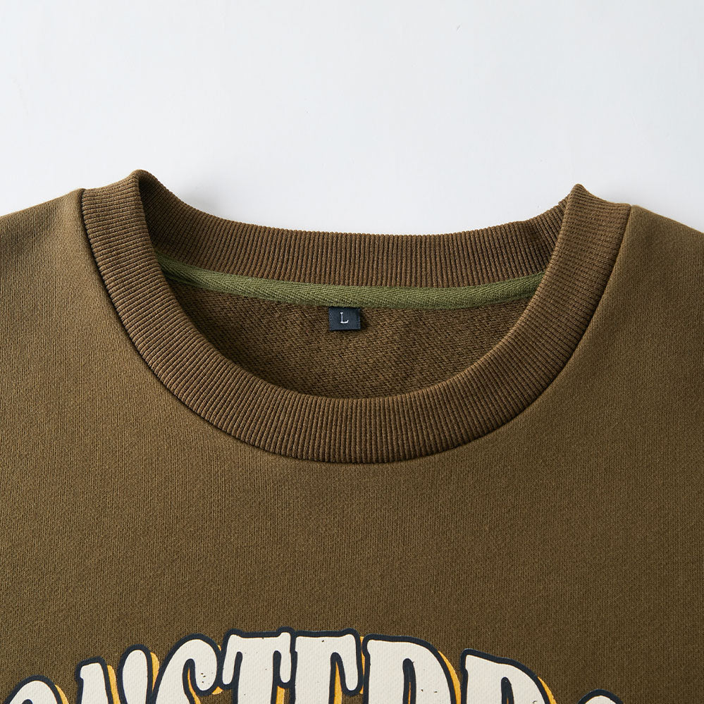 HUILI FACTORY clothing supplier wholesale French terry & fleece circle custom logo printed sweatshirt