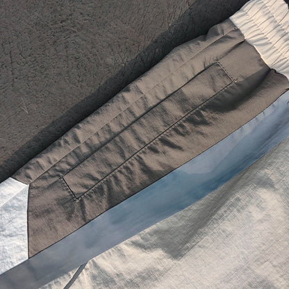 Color Block Track Pants - Multi Panel Geometric Y2K Baggy Windbreaker Streetwear