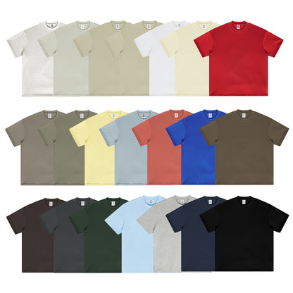 Summer 305G heavyweight T-shirt for men's American 100% cotton solid color short sleeves