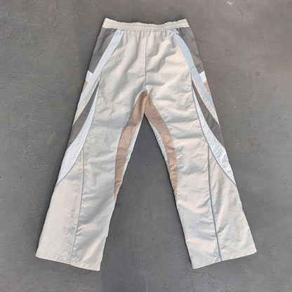 Color Block Track Pants - Multi Panel Geometric Y2K Baggy Windbreaker Streetwear
