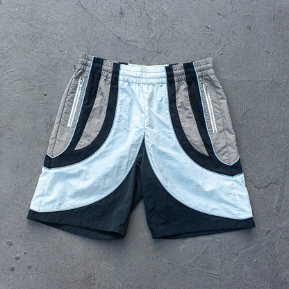 Color Block Track Suit Set - White Black Gray Hooded Windbreaker Jacket Shorts Y2K Streetwear