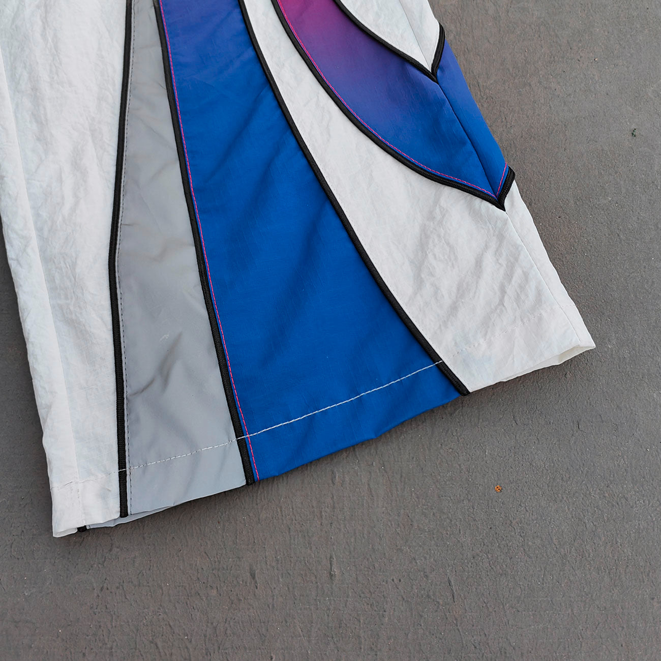 White Green Blue Gradient Flame Tracksuit - Y2K Hooded Windbreaker Matching Set