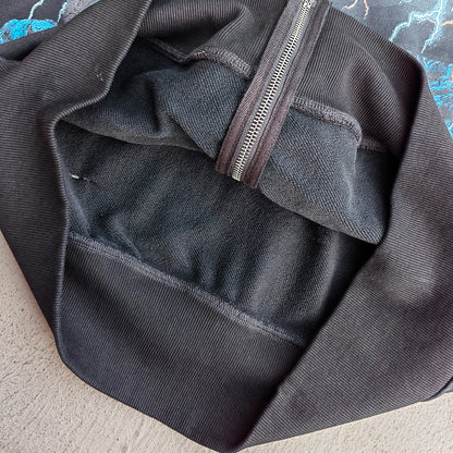 FEARLESS Panther Zip Hoodie - Studded Fake Two-Piece Black Wash Y2K Streetwear
