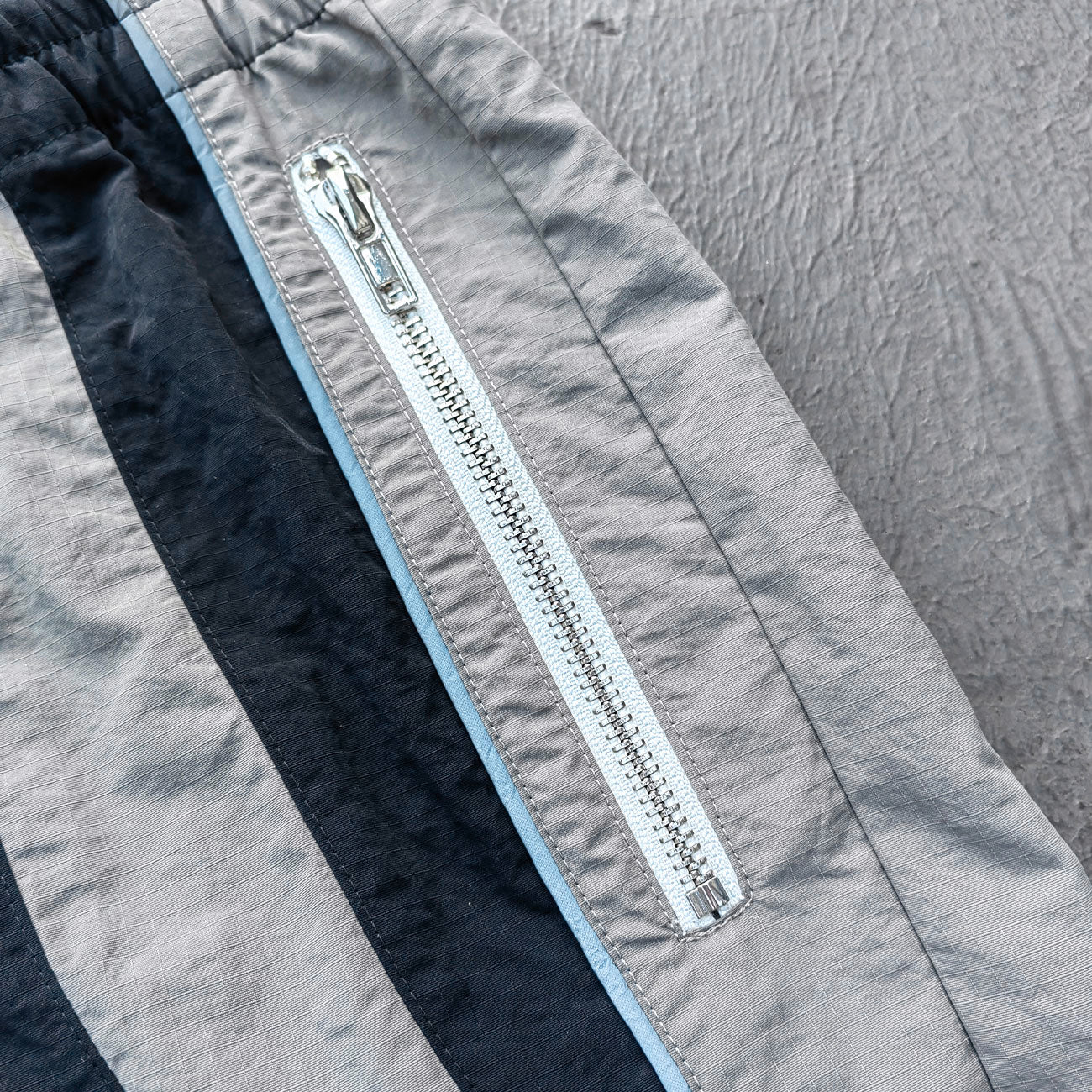 Color Block Track Suit Set - White Black Gray Hooded Windbreaker Jacket Shorts Y2K Streetwear