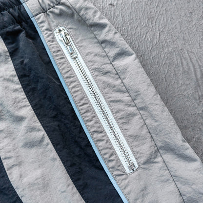 Color Block Track Suit Set - White Black Gray Hooded Windbreaker Jacket Shorts Y2K Streetwear