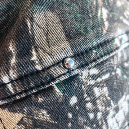 Tree Camo Cargo Shorts - Rhinestone Letter Y2K Baggy Streetwear