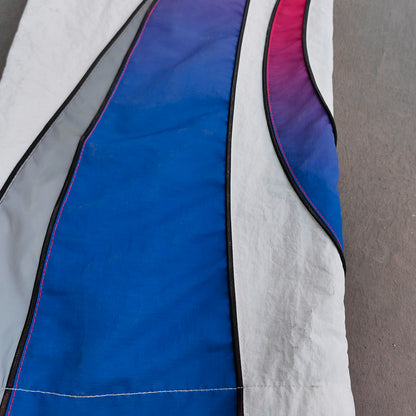 White Green Blue Gradient Flame Tracksuit - Y2K Hooded Windbreaker Matching Set