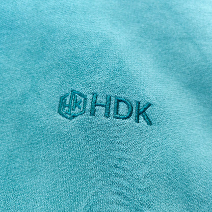 Reversible Zip Up Hoodie - Mint Green Waffle Knit Distressed Y2K Streetwear