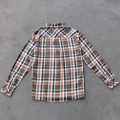 Paint Splatter Plaid Shirt - Olive Flannel Rhinestone Y2K Button Up Streetwear