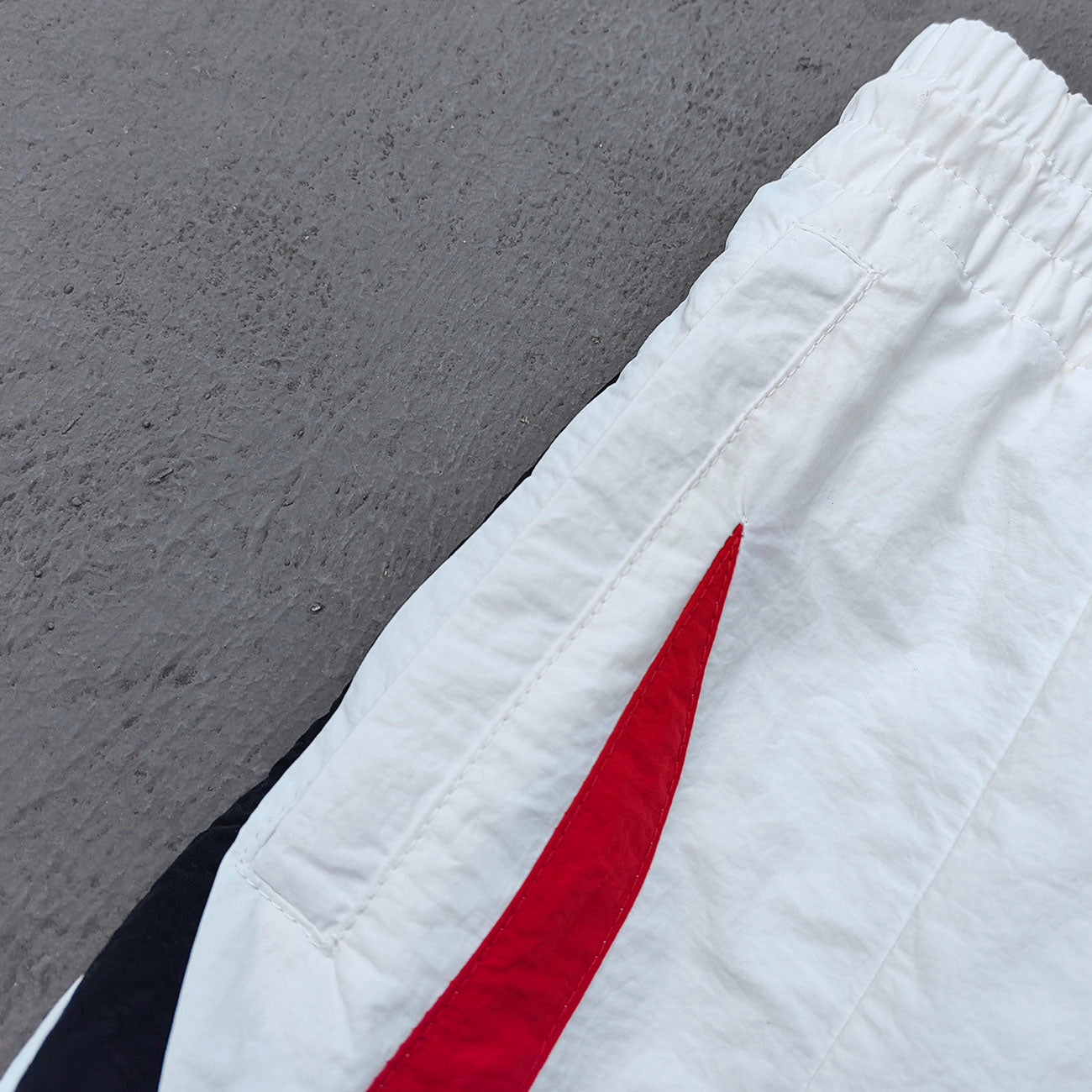 HDK Retro Track Suit - White Multi Color Panel Windbreaker Jacket & Shorts Y2K Oversized