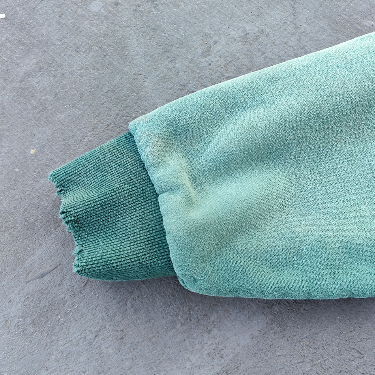 Reversible Zip Up Hoodie - Mint Green Waffle Knit Distressed Y2K Streetwear