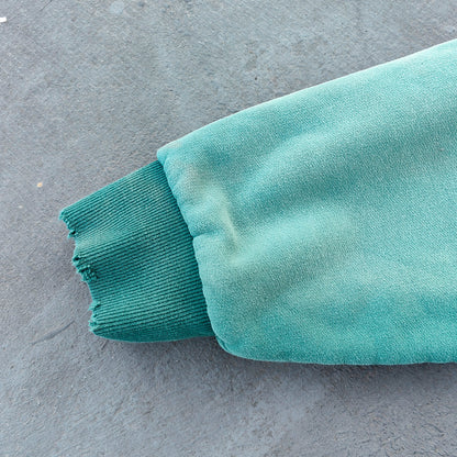 Reversible Zip Up Hoodie - Mint Green Waffle Knit Distressed Y2K Streetwear