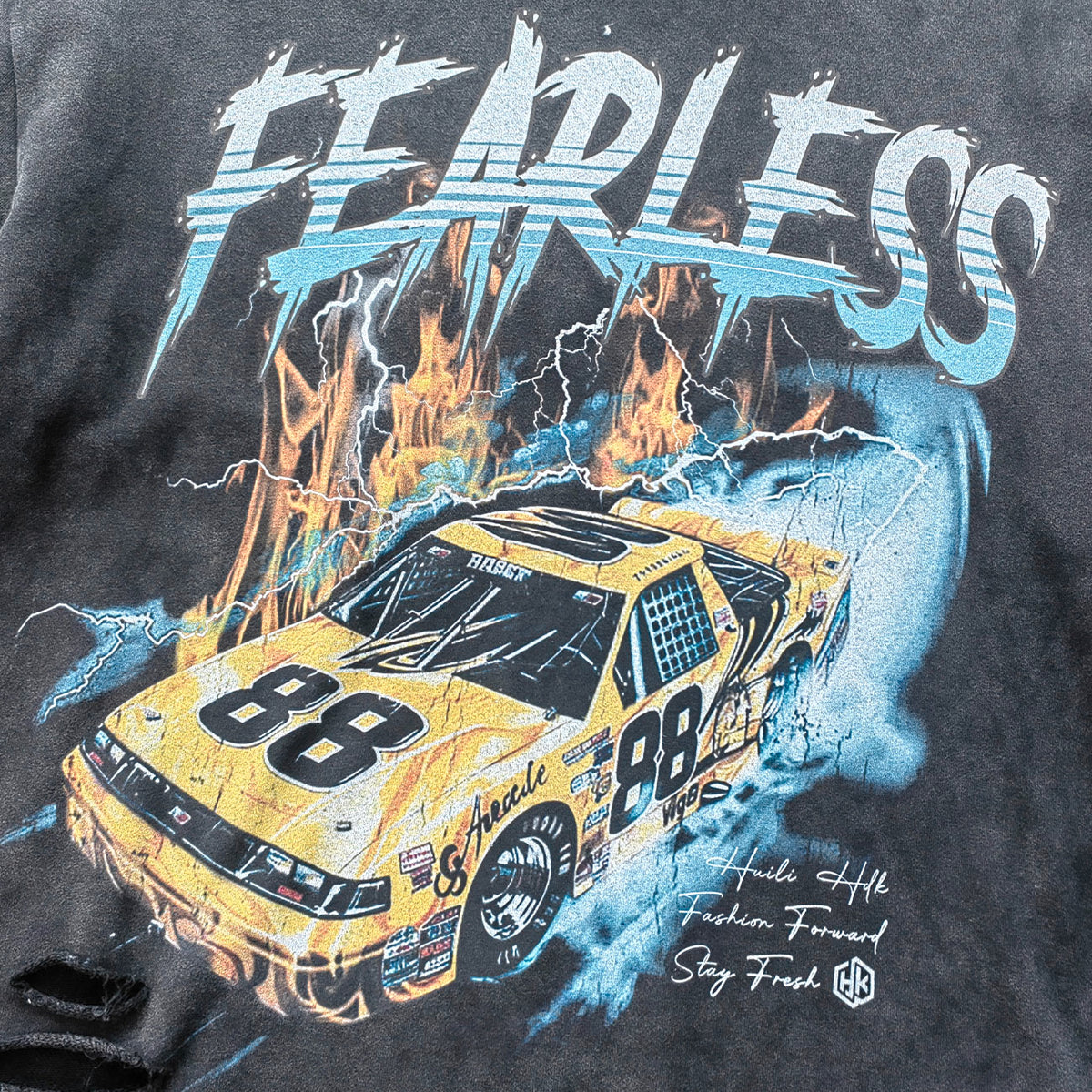 NASCAR Racing Print Crewneck - Distressed FEARLESS Vintage Sweatshirt