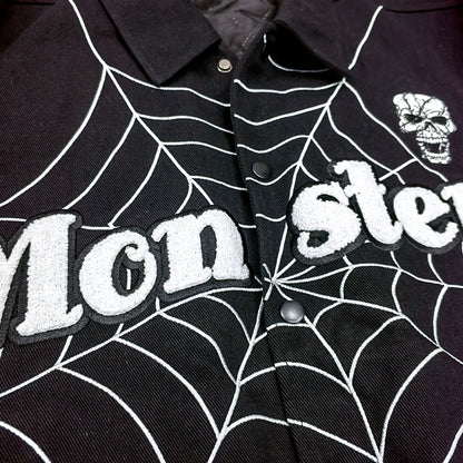 FACTORY high quality custom streetwear spider Skull chenille embroidery varsity jacket