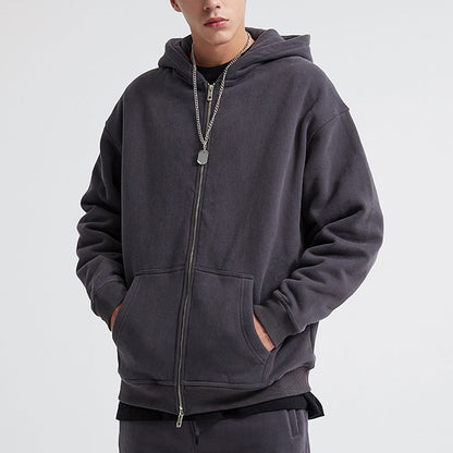 new 360GSM double head zipper men's hoodie fashion cashmere men's hoodie