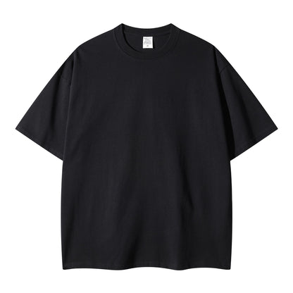 Solid color pure cotton men's short-sleeved blank shirt oversized T-shirt