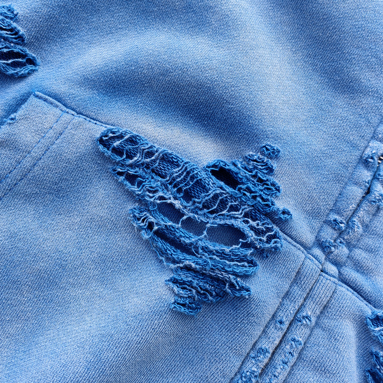 Flame Print Zip Up Hoodie - Distressed Ripped Acid Wash Y2K Streetwear