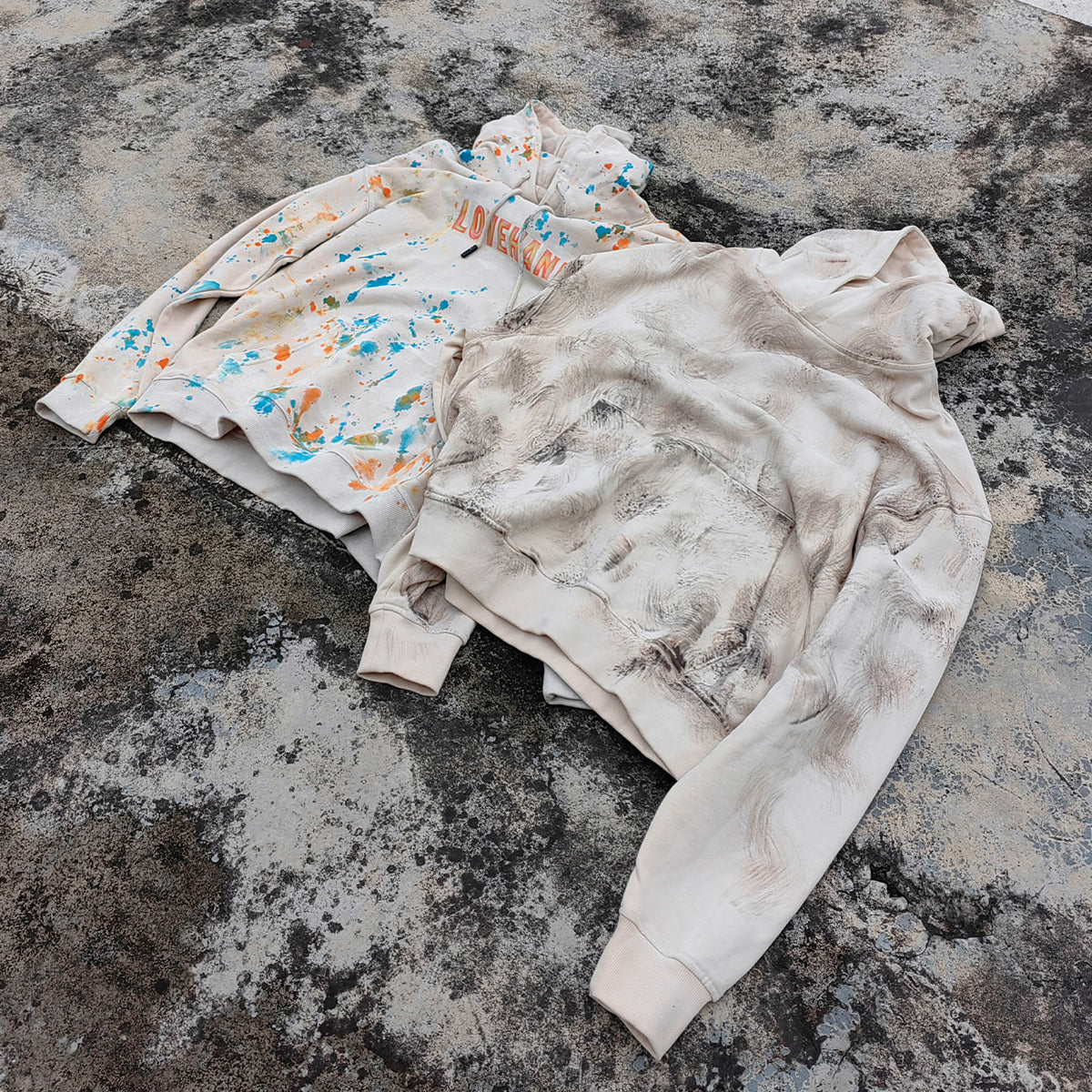 Paint Splatter Oversized Hoodie - Grunge Aesthetic Pullover