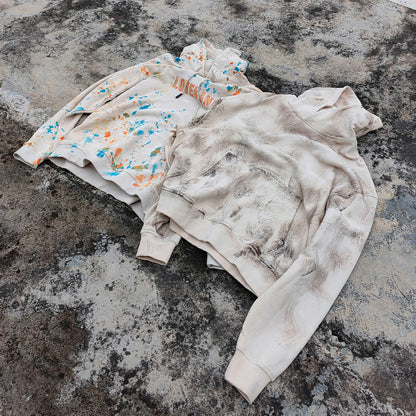 Paint Splatter Oversized Hoodie - Grunge Aesthetic Pullover