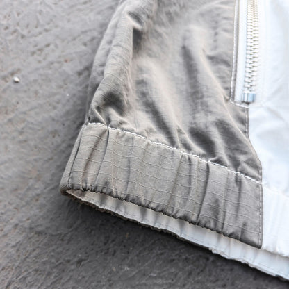 Color Block Track Suit Set - White Black Gray Hooded Windbreaker Jacket Shorts Y2K Streetwear