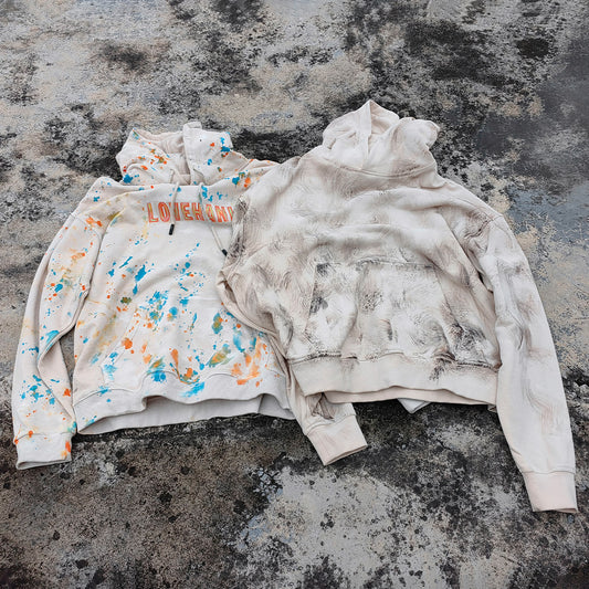 Paint Splatter Oversized Hoodie - Grunge Aesthetic Pullover