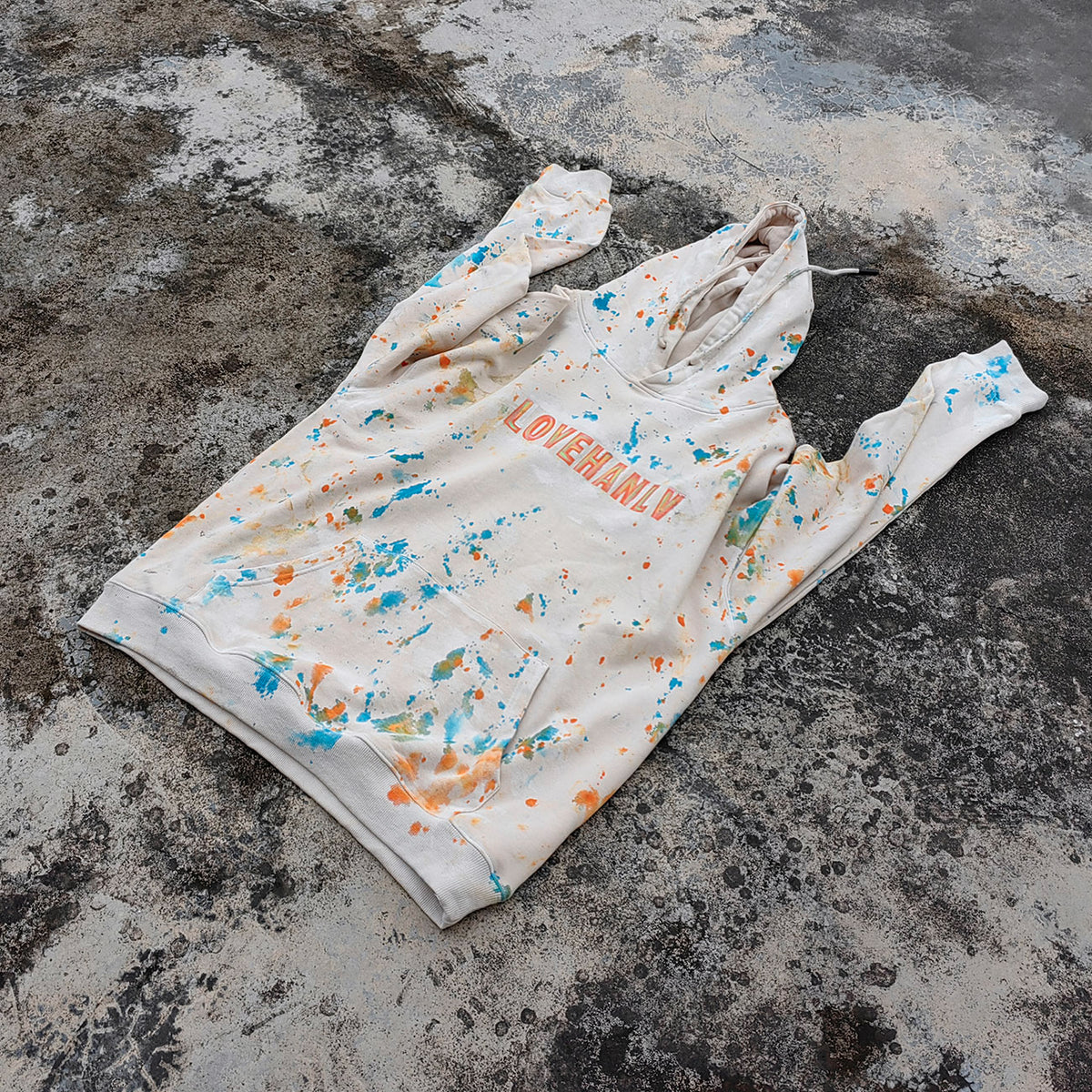 Paint Splatter Oversized Hoodie - Grunge Aesthetic Pullover