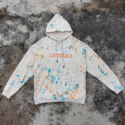 Paint Splatter Oversized Hoodie - Grunge Aesthetic Pullover