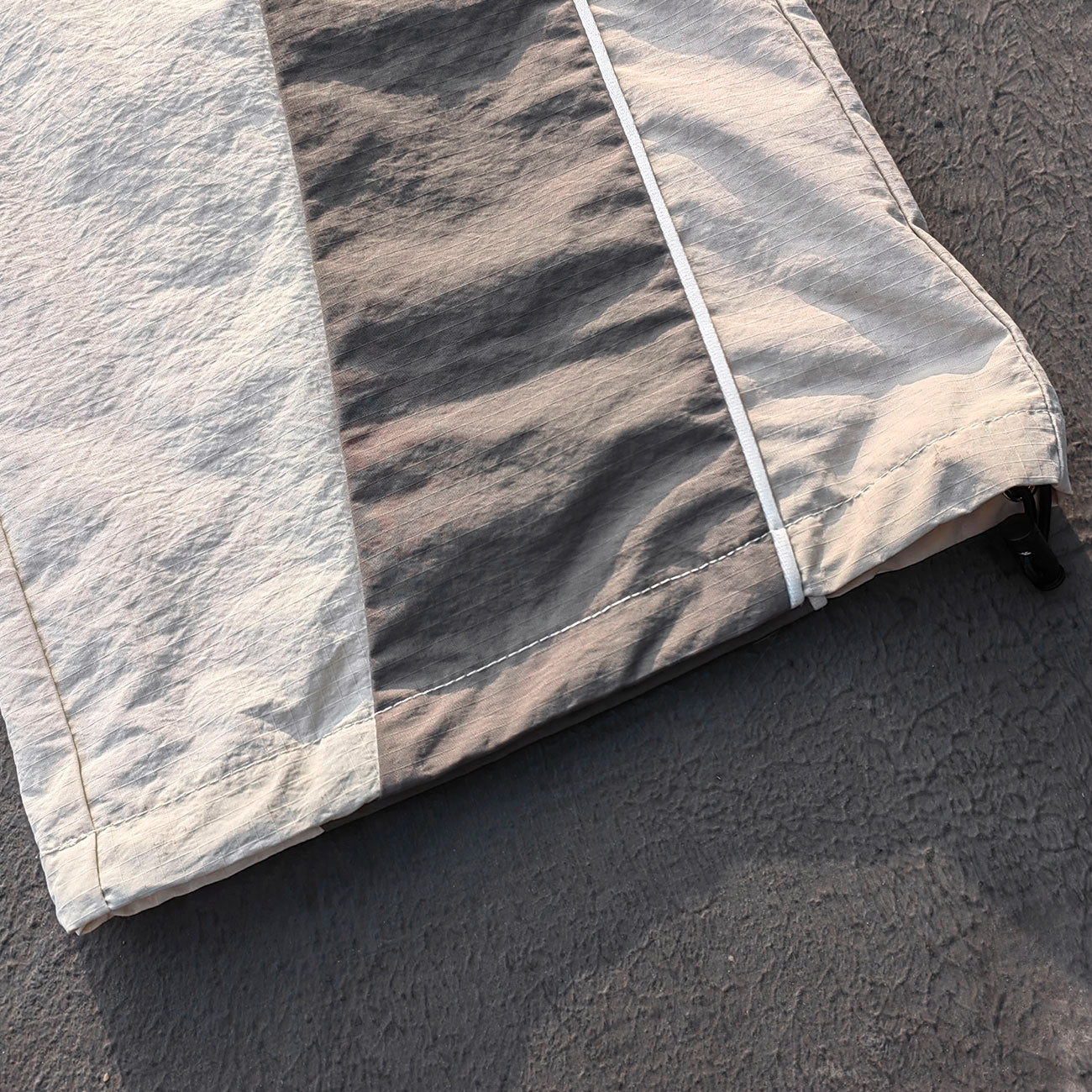 White Gray Color Block Tracksuit - Y2K Curved Piping Windbreaker Matching Set