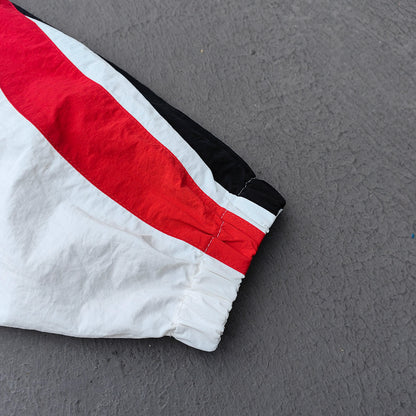HDK Retro Track Suit - White Multi Color Panel Windbreaker Jacket & Shorts Y2K Oversized