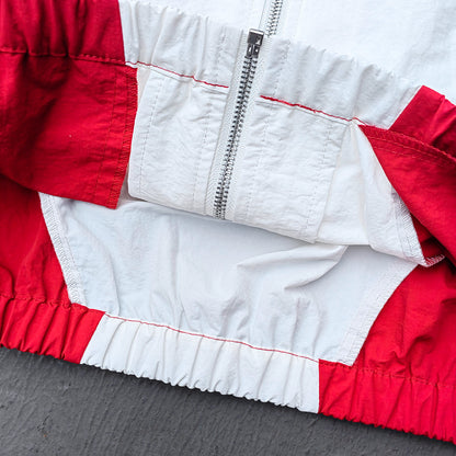 HDK Retro Track Suit - White Multi Color Panel Windbreaker Jacket & Shorts Y2K Oversized