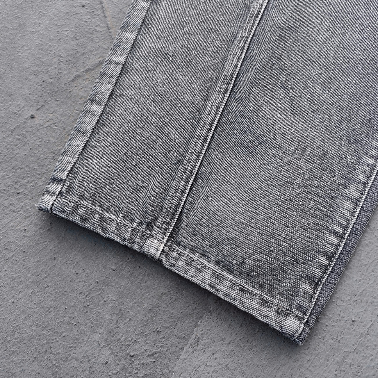 Acid Wash Baggy Jeans - Smoke Gray Pinched Seam Straight Leg Y2K Streetwear