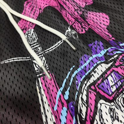 factory custom high quality screen printing mesh  basketball jersry shorts