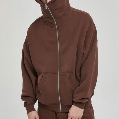 Huili Hersteller neuer maskierter dunkler 360g plus Fleece verdickter Anzug Reißverschluss Hoodie Männer