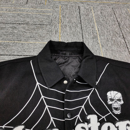 FACTORY high quality custom streetwear spider Skull chenille embroidery varsity jacket