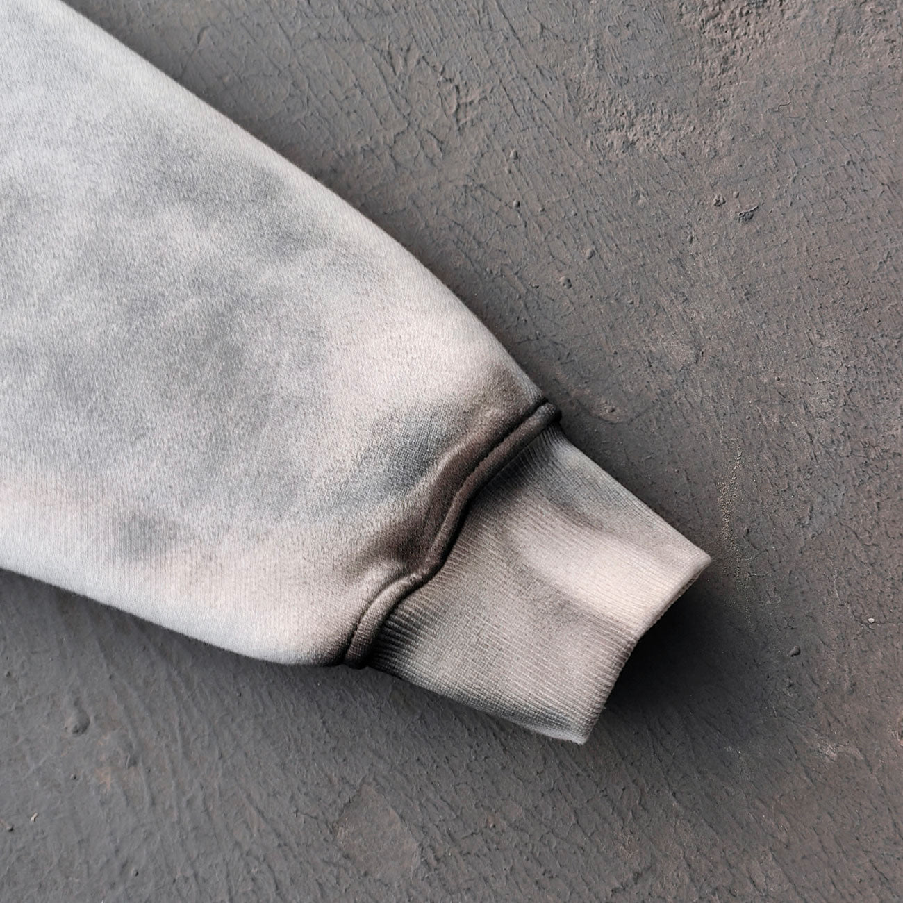 Gothic Font Hoodie - White Gray Gradient Wash Distressed Y2K Streetwear