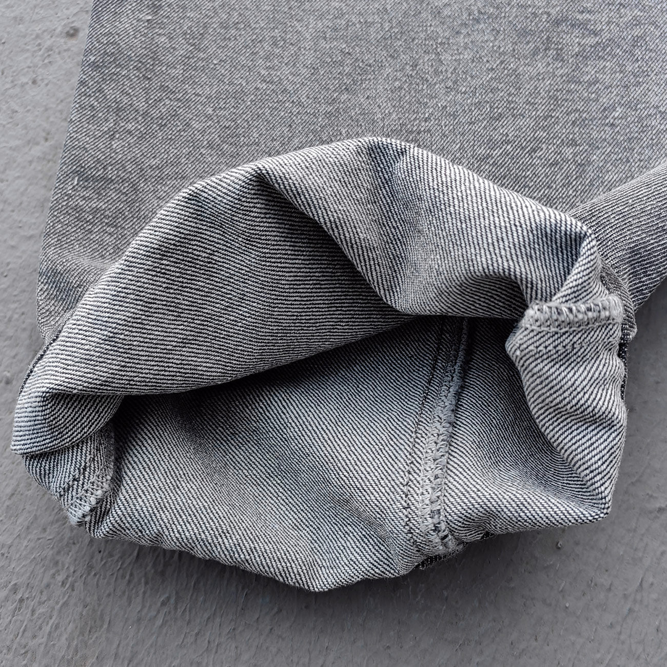 Acid Wash Baggy Jeans - Smoke Gray Pinched Seam Straight Leg Y2K Streetwear