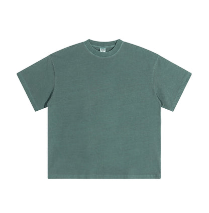 Solid color pure cotton men's short-sleeved blank shirt oversized short-sleeved T-shirt
