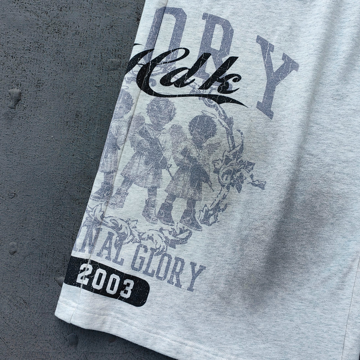Y2K Gothic Sweatpants - Light Gray Wash Holy Glory Print Angel Statue Collage Paneled Wide Leg Baggy Oversized