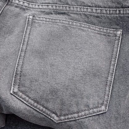 Acid Wash Baggy Jeans - Smoke Gray Pinched Seam Straight Leg Y2K Streetwear