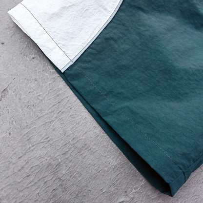 Color Block Track Suit Set - Navy Green White Collared Windbreaker Jacket Shorts Y2K Streetwear