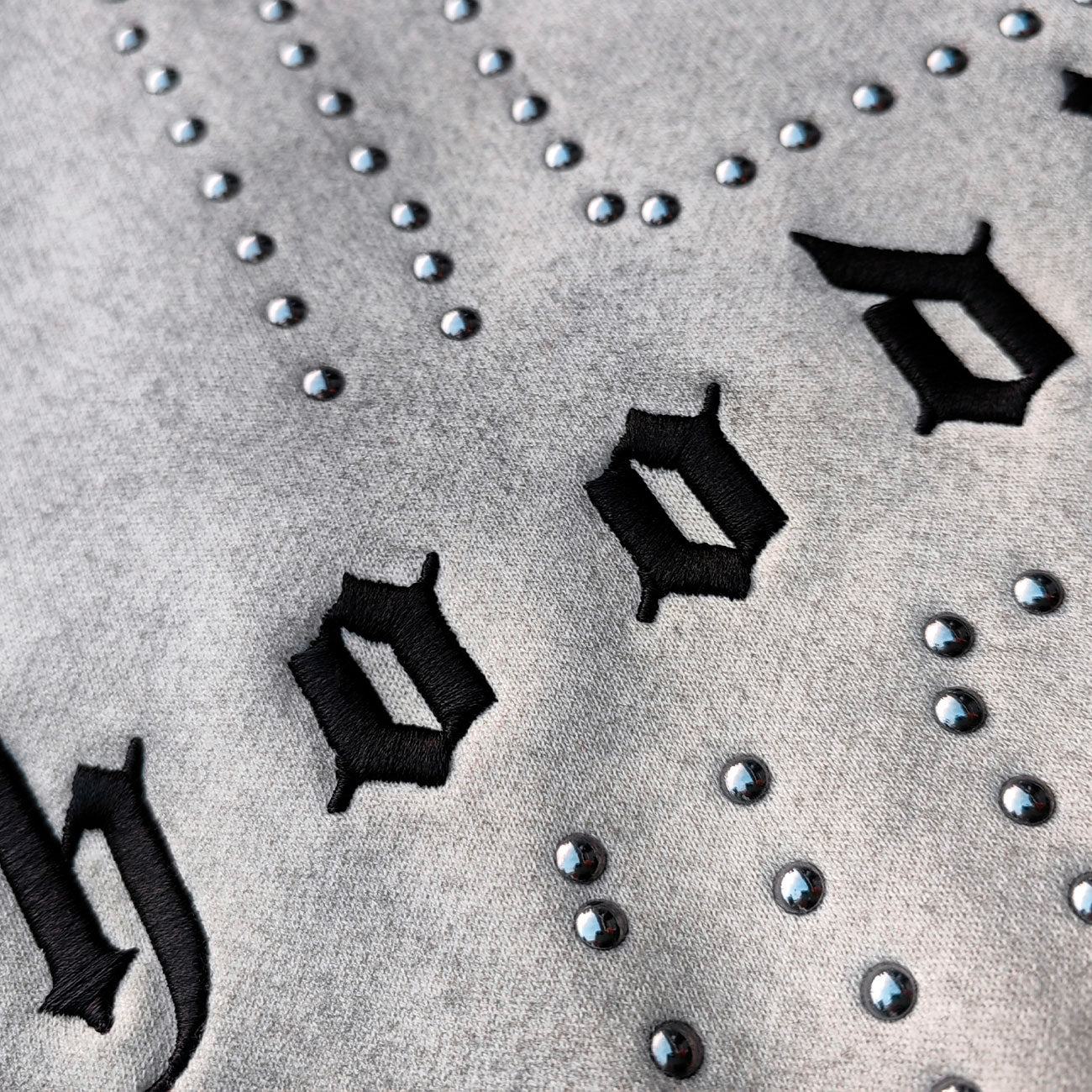 Gothic Font Hoodie - White Gray Gradient Wash Distressed Y2K Streetwear