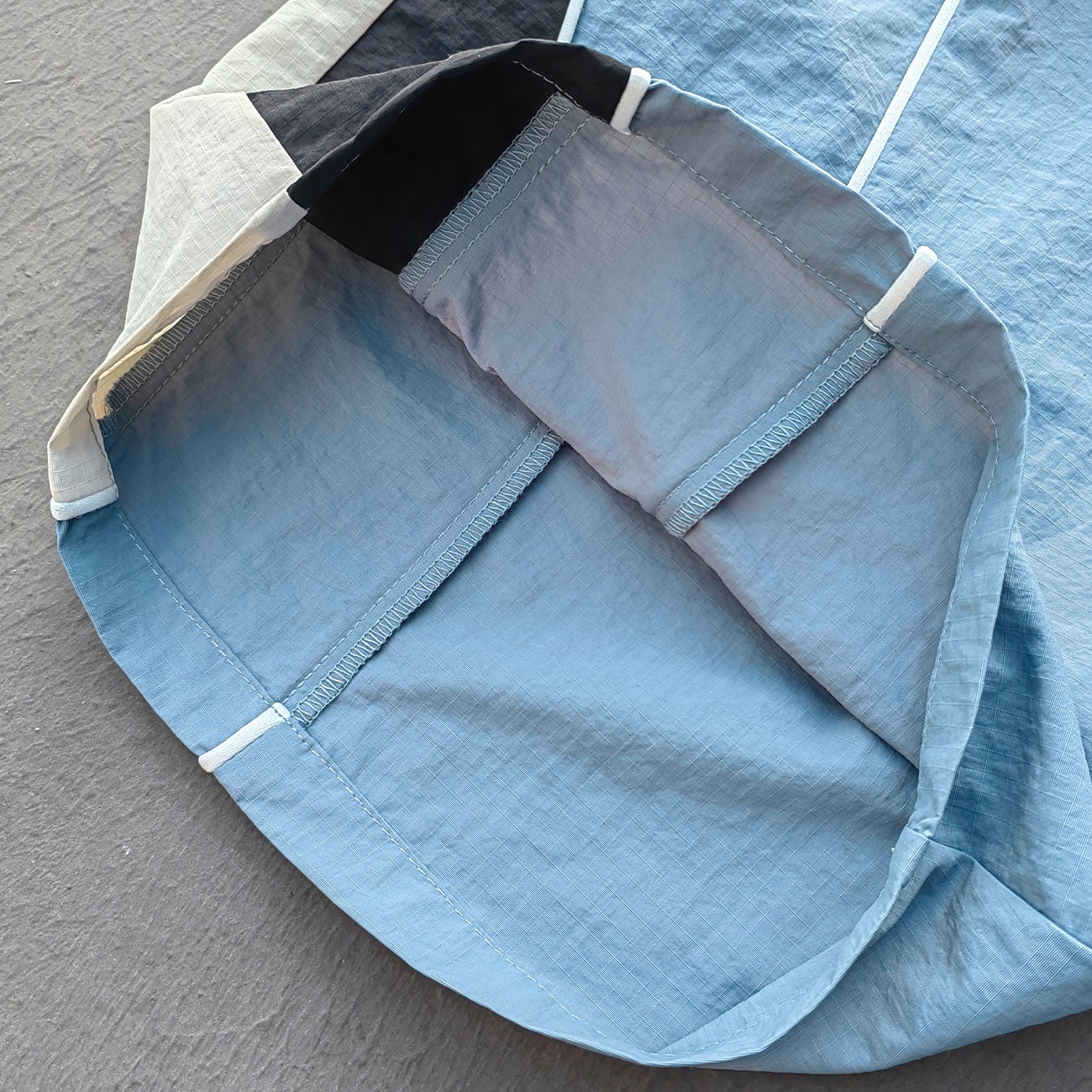 Color Block Track Shorts - Gray Blue Nylon Y2K Retro Athletic Streetwear