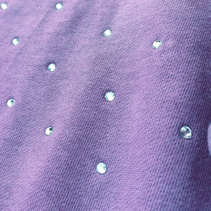 Holy Glory Rhinestone Zip Up Hoodie - Black Brown Gradient Purple Yellow Leopard Pocket Y2K Streetwear