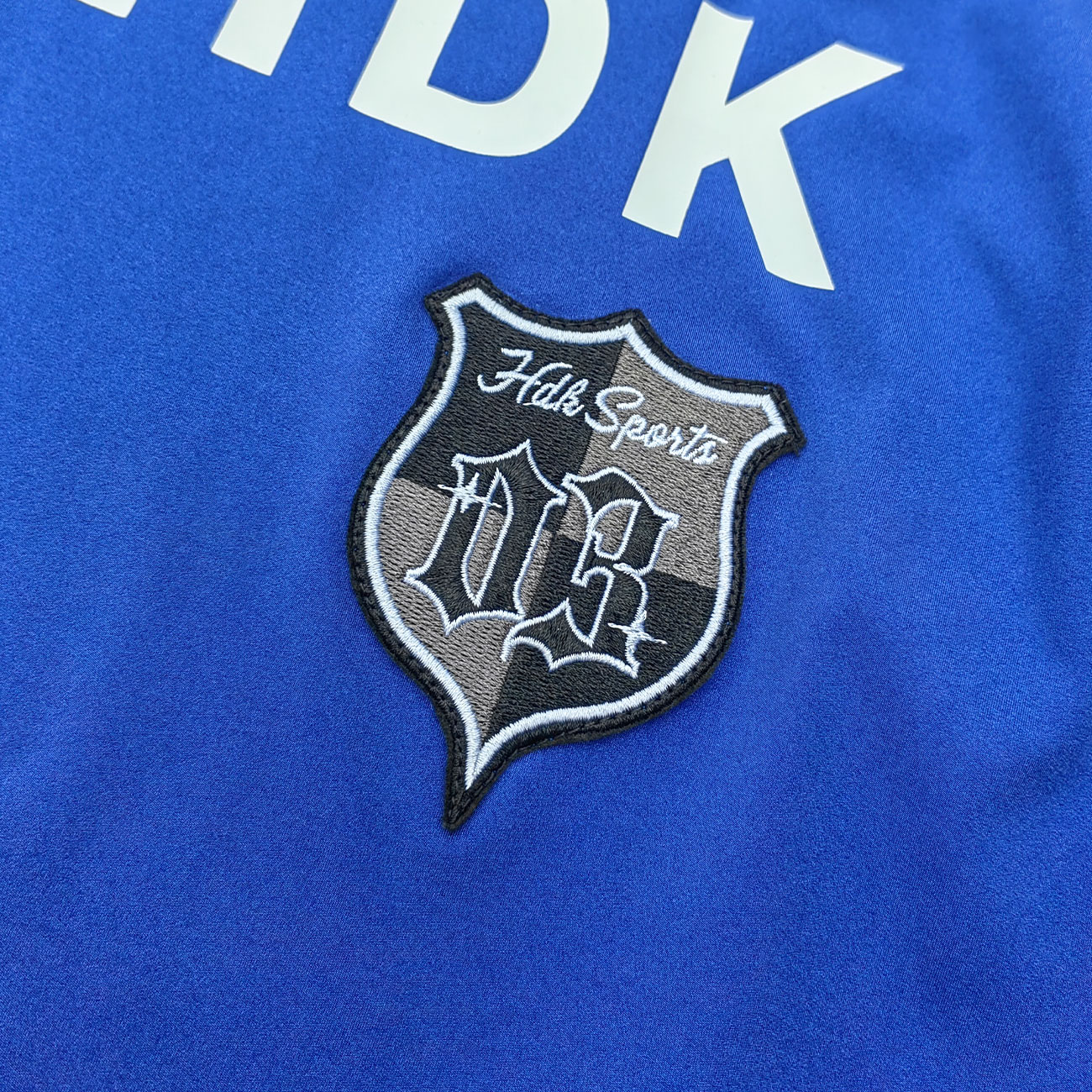 HUILI HDK 2003 Football Jersey - Blue White Color Block V Neck Three Stripe Y2K Streetwear