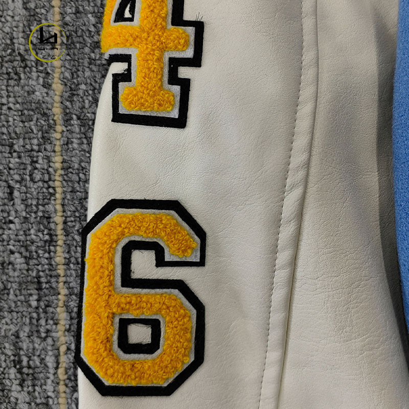 HUILI FACTORY oem custom vintage chenille embroidered baseball varsity jacket