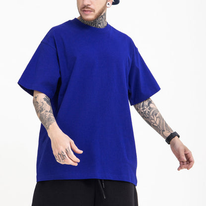 manufacturer heavy earth color shoulder 230g Xinjiang cotton oversize American cotton solid color T-shirt for men and women