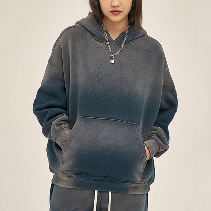 manufacturer new solid color blank plus fleece thickened 360g spray dye to make old hoodie unisex