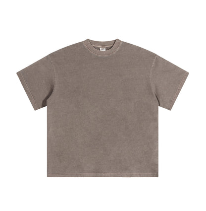Solid color pure cotton men's short-sleeved blank shirt oversized short-sleeved T-shirt